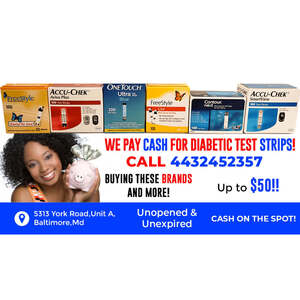 Sell Us Your Strips-Cash for Diabetic Test Strips - Balitmore, MD, USA