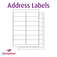 Address Labels in white paper.
